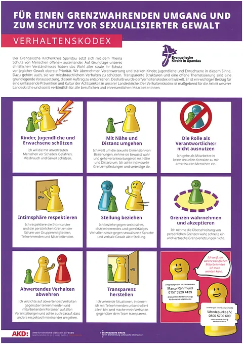 Plakat "Für den grenzwahrenden Umgang und zum Schutz vor sexualisierter Gewalt. Der Text befindet sich in der Download-Datei.