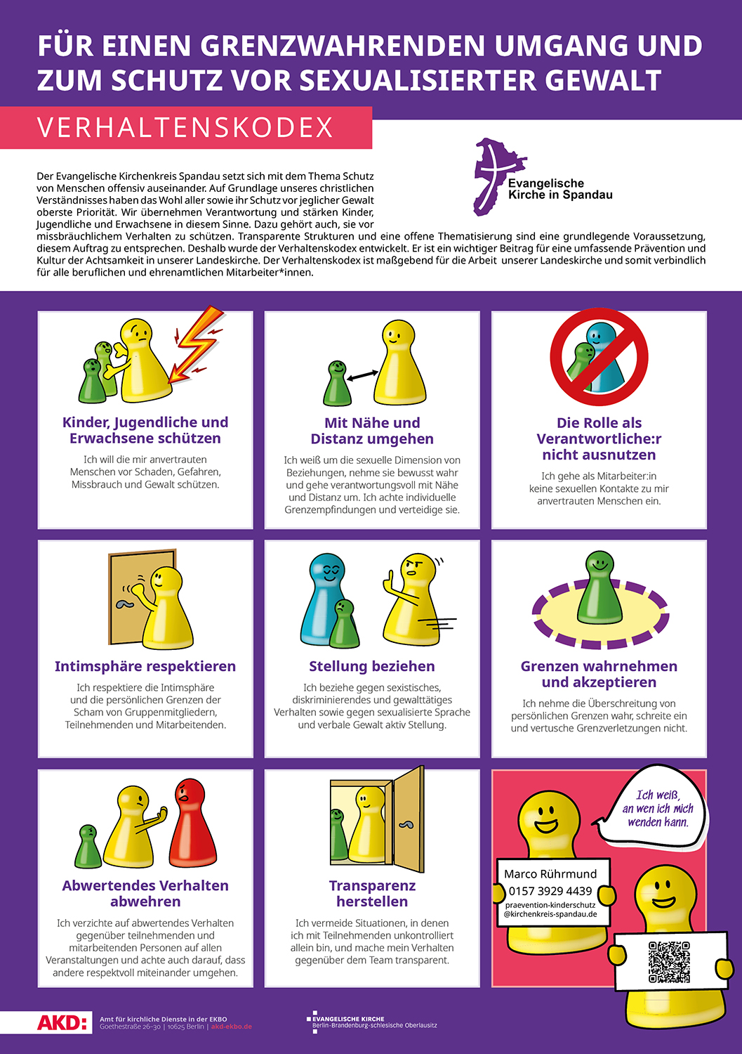 Plakat "Für den grenzwahrenden Umgang und zum Schutz vor sexualisierter Gewalt. Der Text befindet sich in der Download-Datei.