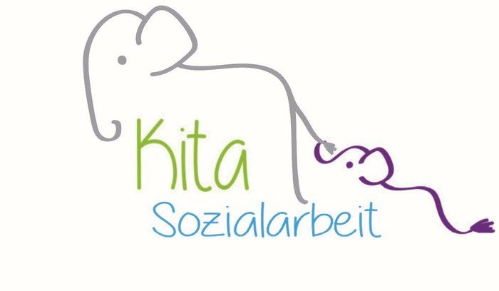 Logo der Kita-Sozialarbeit (Umriss zweier Elefanten)