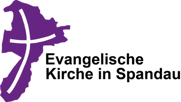 Logo Evangelische Kirche in Spandau, Umriss des Bezirks Spandaus mit eingezeichnetem Kreuz