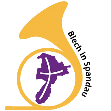 Logo Blech in Spandau, Kirchenkreisumriss mit stilisiertem Horn